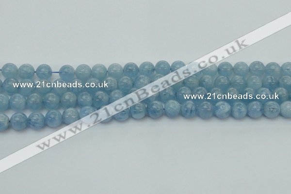 CAQ529 15.5 inches 8mm round AA+ grade natural aquamarine beads