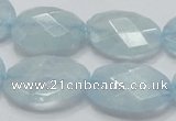 CAQ53 15.5 inches 20*25mm faceted oval natural aquamarine beads