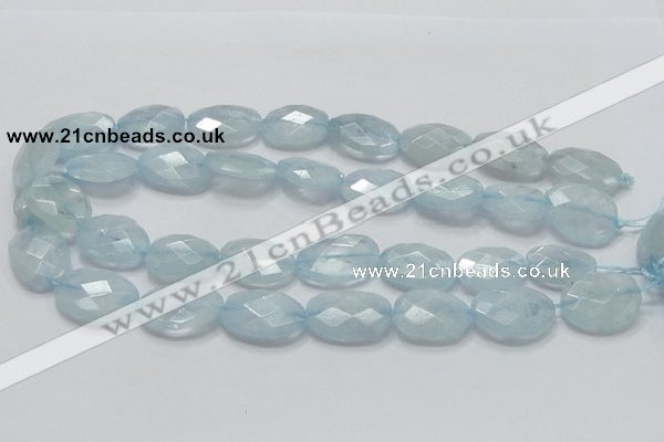 CAQ53 15.5 inches 20*25mm faceted oval natural aquamarine beads