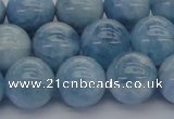 CAQ531 15.5 inches 12mm round AA+ grade natural aquamarine beads