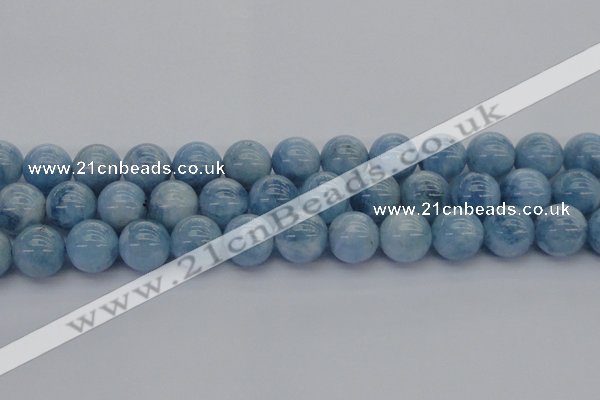 CAQ532 15.5 inches 14mm round AA+ grade natural aquamarine beads