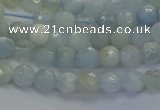 CAQ551 15.5 inches 4mm faceted round natural aquamarine beads