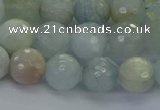 CAQ553 15.5 inches 8mm faceted round natural aquamarine beads