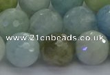 CAQ555 15.5 inches 12mm faceted round natural aquamarine beads