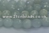 CAQ559 15.5 inches 4mm faceted round natural aquamarine beads