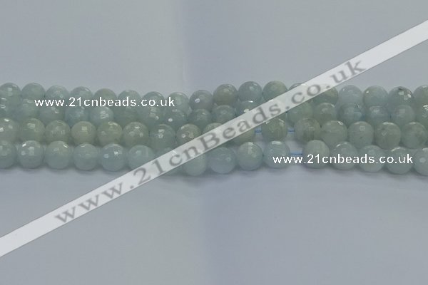 CAQ561 15.5 inches 8mm faceted round natural aquamarine beads