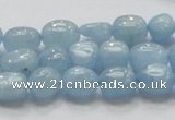 CAQ57 15.5 inches 10*12mm nugget natural aquamarine gemstone beads