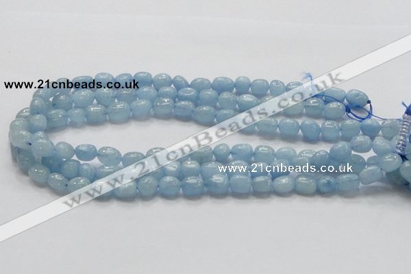 CAQ57 15.5 inches 10*12mm nugget natural aquamarine gemstone beads