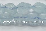 CAQ58 15.5 inches 14*16mm faceted nugget natural aquamarine beads