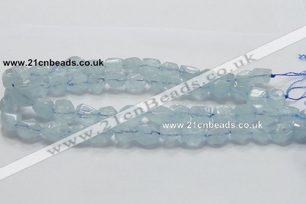 CAQ58 15.5 inches 14*16mm faceted nugget natural aquamarine beads