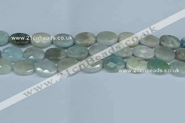 CAQ581 15.5 inches 12*16mm faceted oval aquamarine beads