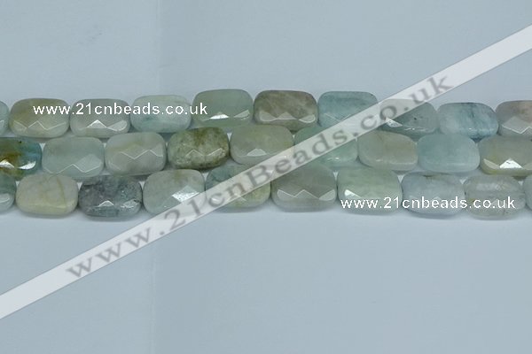 CAQ585 15.5 inches 12*16mm faceted rectangle aquamarine beads