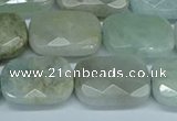 CAQ586 15.5 inches 13*18mm faceted rectangle aquamarine beads