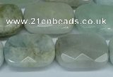 CAQ587 15.5 inches 15*20mm faceted rectangle aquamarine beads