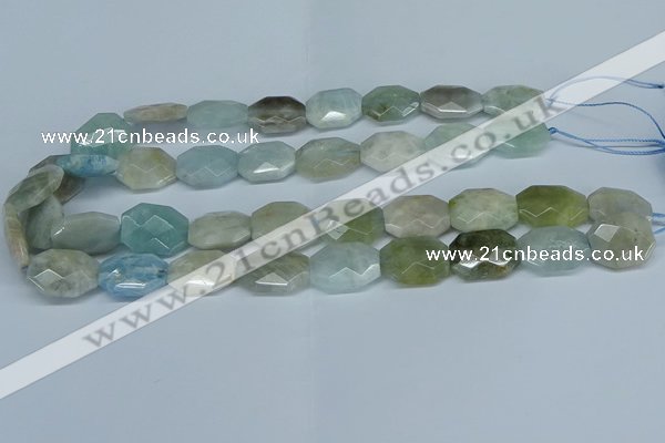 CAQ590 15.5 inches 15*20mm faceted freeform aquamarine beads