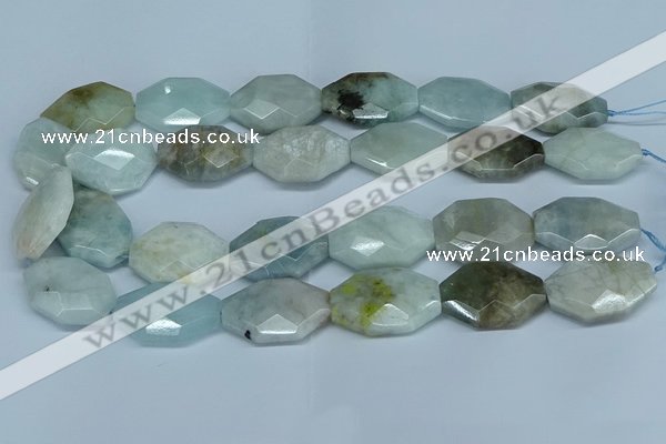 CAQ592 15.5 inches 22*30mm faceted freeform aquamarine beads