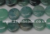 CAQ618 15.5 inches 10mm flat round aquamarine gemstone beads