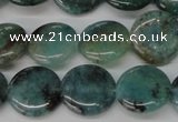 CAQ620 15.5 inches 14mm flat round aquamarine gemstone beads