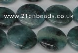 CAQ622 15.5 inches 18mm flat round aquamarine gemstone beads