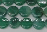 CAQ625 15.5 inches 12mm flat round aquamarine gemstone beads