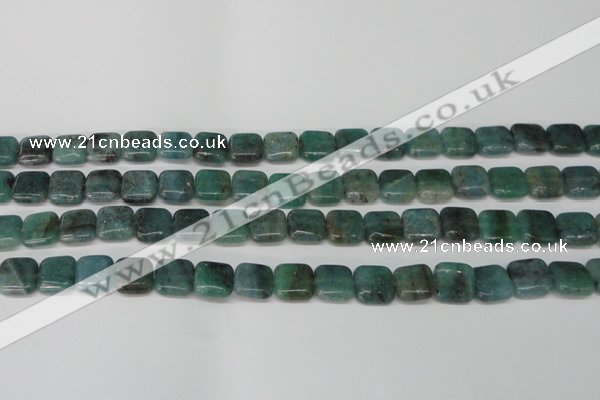 CAQ636 15.5 inches 10*10mm square aquamarine gemstone beads