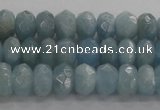 CAQ70 15.5 inches 5*7mm faceted rondelle AB grade aquamarine beads