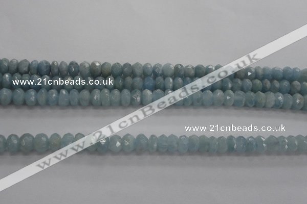 CAQ70 15.5 inches 5*7mm faceted rondelle AB grade aquamarine beads