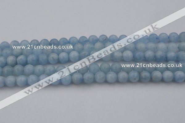 CAQ701 15.5 inches 6mm round natural aquamarine beads wholesale