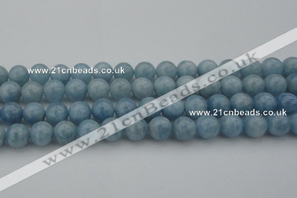 CAQ704 15.5 inches 12mm round natural aquamarine beads wholesale