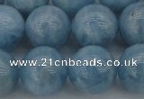 CAQ705 15.5 inches 14mm round natural aquamarine beads wholesale