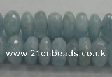 CAQ71 15.5 inches 5*9mm faceted rondelle AB grade aquamarine beads