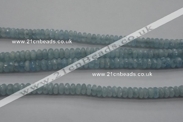 CAQ75 15.5 inches 3*7mm faceted rondelle A grade aquamarine beads