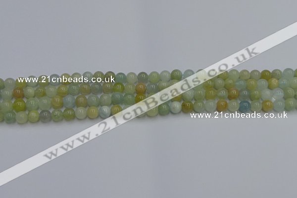 CAQ751 15.5 inches 6mm round aquamarine beads wholesale