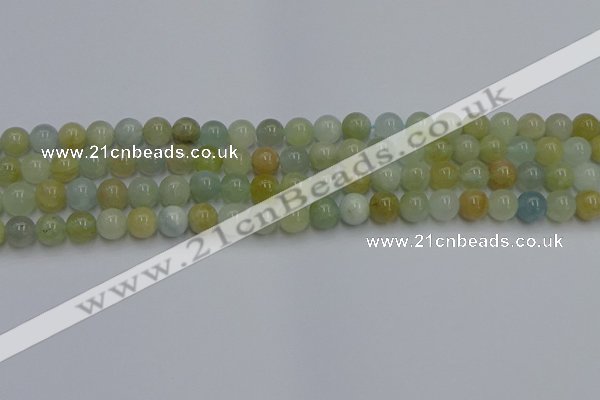 CAQ752 15.5 inches 8mm round aquamarine beads wholesale