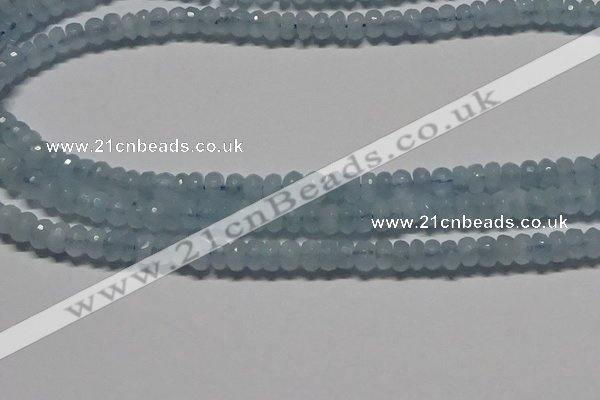 CAQ760 15.5 inches 4*6mm faceted rondelle aquamarine beads