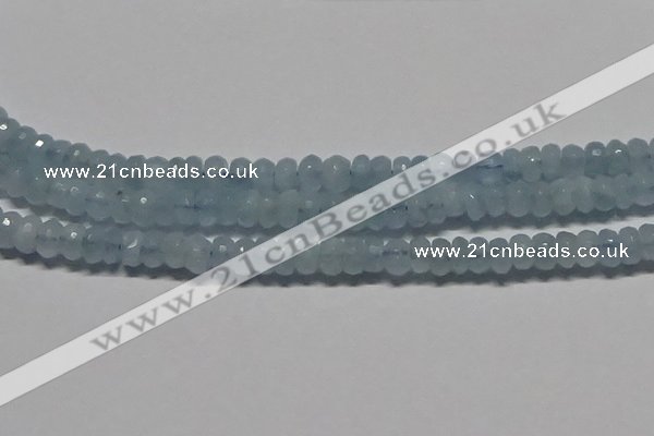 CAQ761 15.5 inches 5*8mm faceted rondelle aquamarine beads