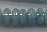 CAQ77 15.5 inches 6*11mm faceted rondelle A grade aquamarine beads