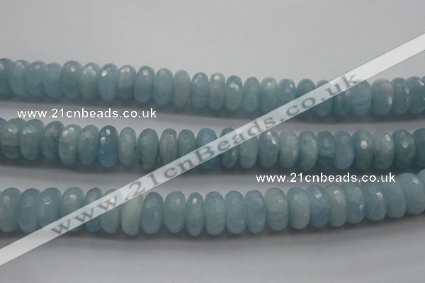 CAQ77 15.5 inches 6*11mm faceted rondelle A grade aquamarine beads