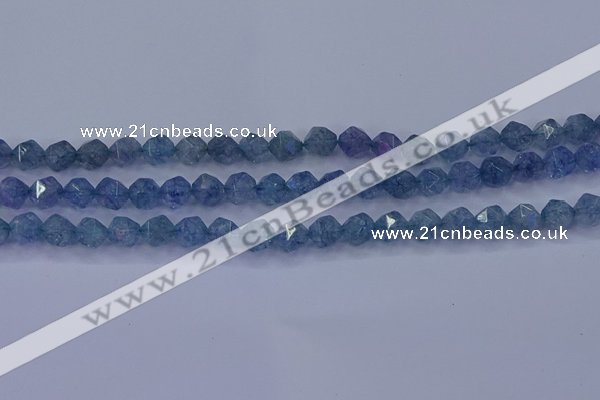 CAQ772 15.5 inches 8mm faceted nuggets imitation aquamarine beads