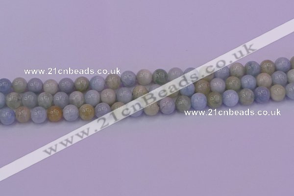 CAQ782 15.5 inches 8mm round natural aquamarine beads