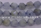 CAQ790 15.5 inches 6mm faceted nuggets aquamarine gemstone beads