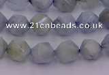 CAQ791 15.5 inches 8mm faceted nuggets aquamarine gemstone beads