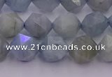 CAQ792 15.5 inches 10mm faceted nuggets aquamarine gemstone beads