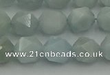 CAQ798 15.5 inches 10mm faceted nuggets aquamarine gemstone beads