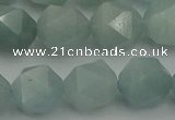 CAQ799 15.5 inches 12mm faceted nuggets aquamarine gemstone beads