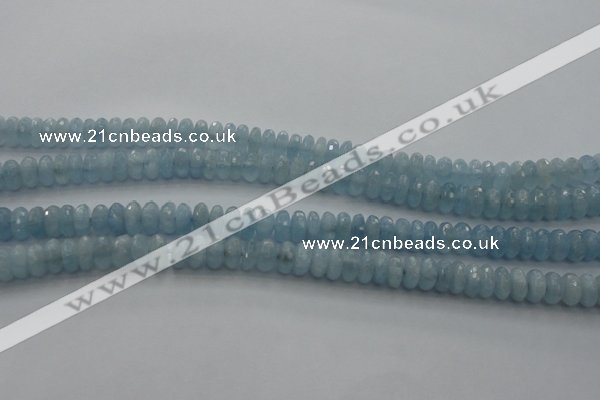 CAQ80 15.5 inches 3*7mm faceted rondelle AA grade aquamarine beads