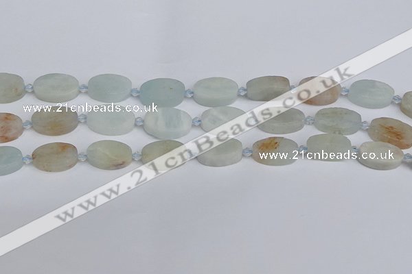 CAQ802 15.5 inches 13*20mm oval aquamarine gemstone beads