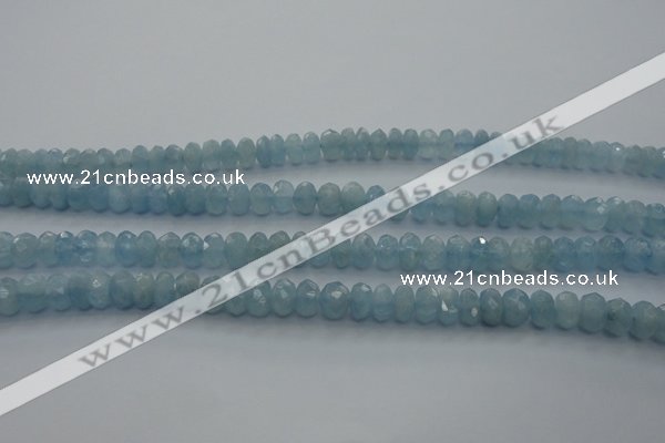 CAQ81 15.5 inches 4*7mm faceted rondelle AA grade aquamarine beads