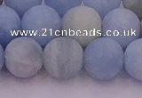 CAQ812 15.5 inches 8mm round matte aquamarine beads wholesale