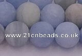 CAQ813 15.5 inches 10mm round matte aquamarine beads wholesale